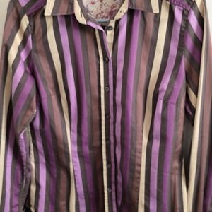 Striped Purple and Brown Men's Shirt